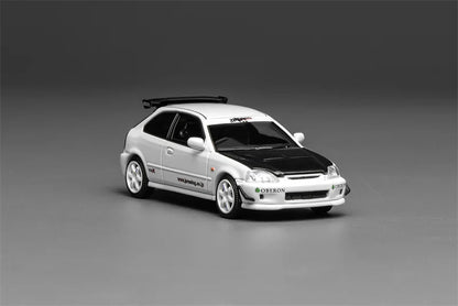 1:64 Civic TYPE R (EK9) j's Racing White Diecast Collector's Vehicle Model Car
