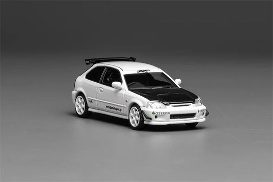 1:64 Civic TYPE R (EK9) j's Racing White Diecast Collector's Vehicle Model Car
