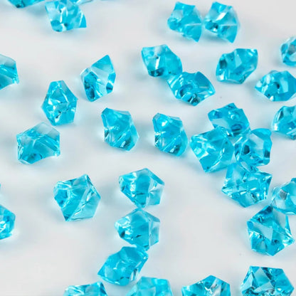 100Pc Blue Pebbles for Decorative Stones and Crystals Plastic Fake Gem Stones Acrylic Ice Rocks Crushed Diamond Stone Home Decor