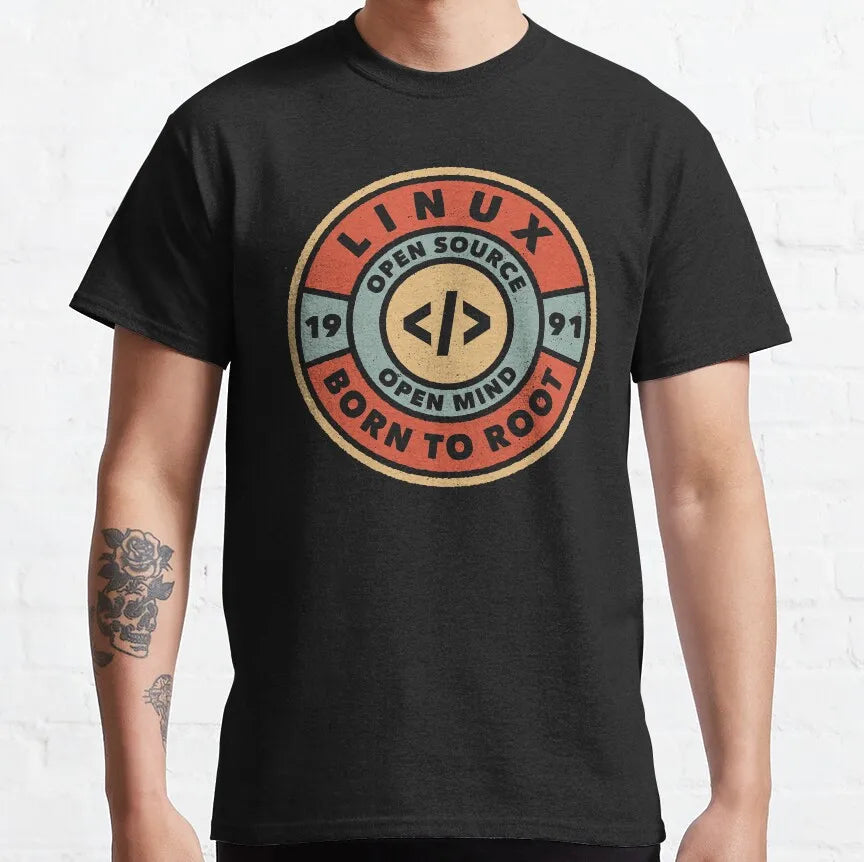 linux tux mario like troll Linux Just Sudo It Geek command computer softwar admin funny t shirt 100% cotton printed plus size