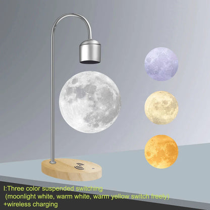 Suspended Moon Lamp 3D Printing Seamless Creative Suspended Moon Desk Lamp Home Decoration LED Night Light