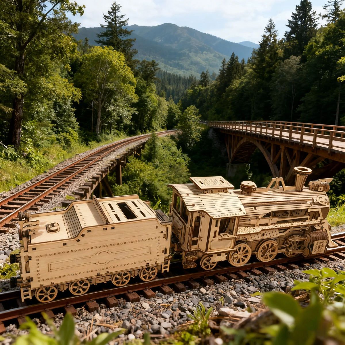 3D Wooden Train Puzzle Model Toy Puzzle DIY Wooden Truck Assembly Educational Birthday Gift Christmas Present