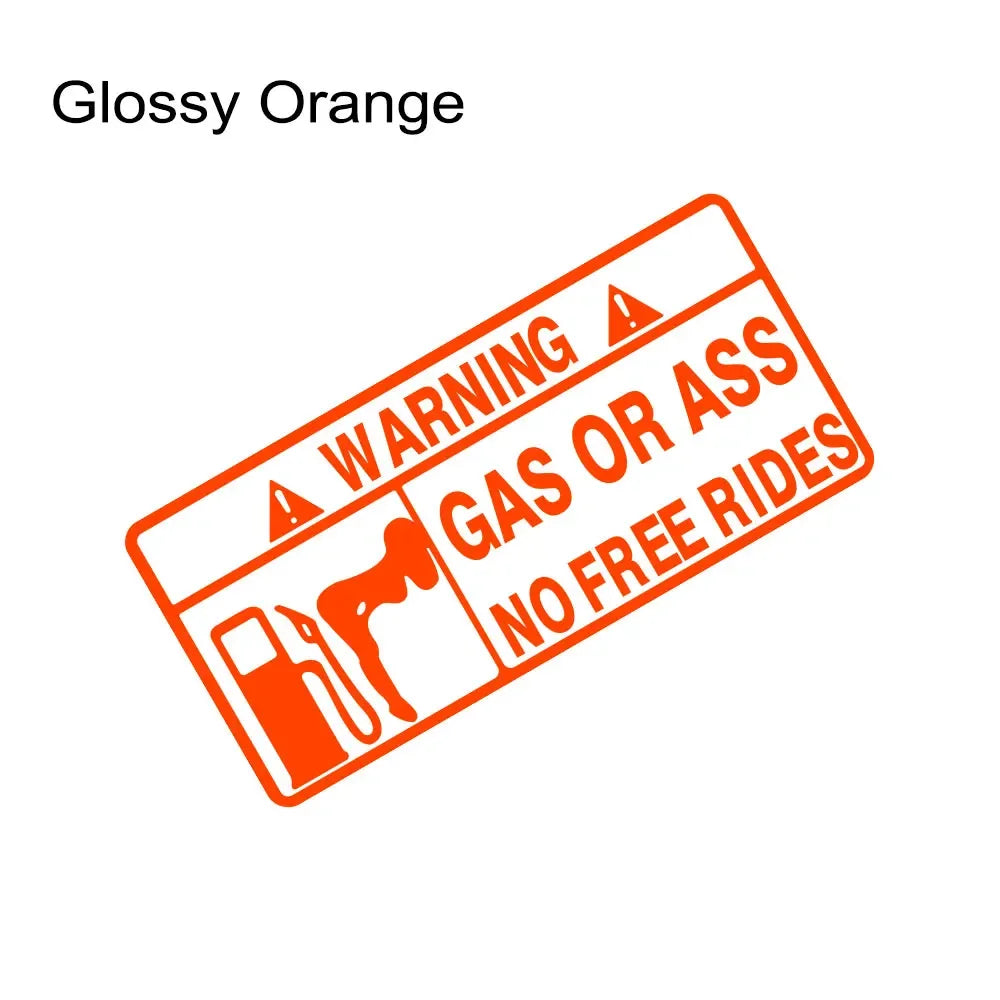15x7cm Gas or Ass Car Sticker Window Windshield Creative Free Ride Vinyl Decals for Truck Motorcycle Vans Pickup Fuel Tank Decal