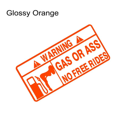 15x7cm Gas or Ass Car Sticker Window Windshield Creative Free Ride Vinyl Decals for Truck Motorcycle Vans Pickup Fuel Tank Decal