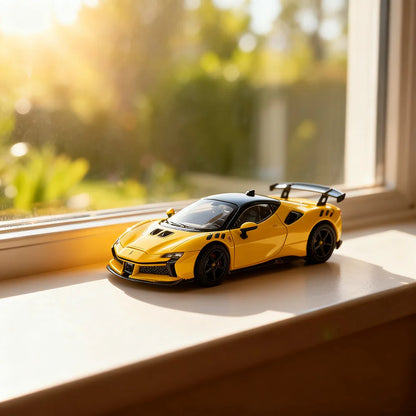 1:64 Diecast Alloy Supercar Model SF90-Style High-Simulation Mini Vehicle New Arrival Collectible Display Gift Toy