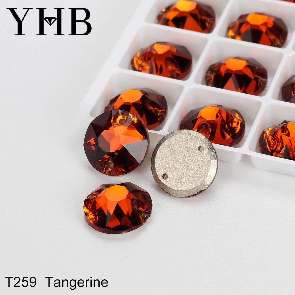 YHB Top Quality XIRIUS Glass Crystal AB Moonlight Sewing Stones Flatback Sew on Rhinestones For Garment Clothes Bags