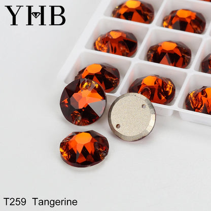 YHB Top Quality XIRIUS Glass Crystal AB Moonlight Sewing Stones Flatback Sew on Rhinestones For Garment Clothes Bags