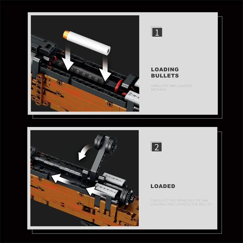 Mauser Kar98K Building Block Model Can Shoot Heavy Sniper Rifle Assemble Bricks Military Weapons Series DIY Toys Holiday Gifts