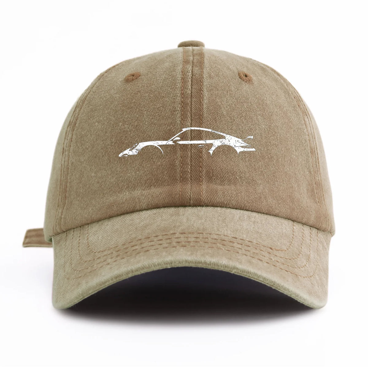 1pc car Print Washed Baseball Cap for Adults,  Minimalist Retro Style Casual Soft Adjustable Dad Hat, Perfect As Gift