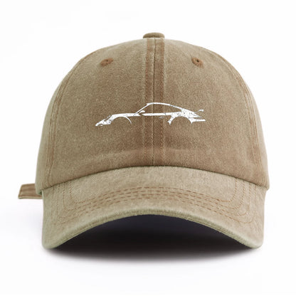 1pc car Print Washed Baseball Cap for Adults,  Minimalist Retro Style Casual Soft Adjustable Dad Hat, Perfect As Gift