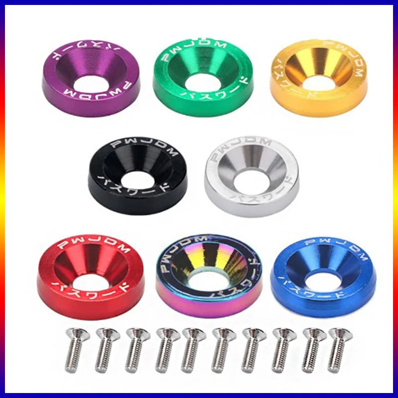Car Motorcycle Modification Colored Screw Washer DIY Personalized Screw Washers Fasteners Concave Screws Protective Plate Washer