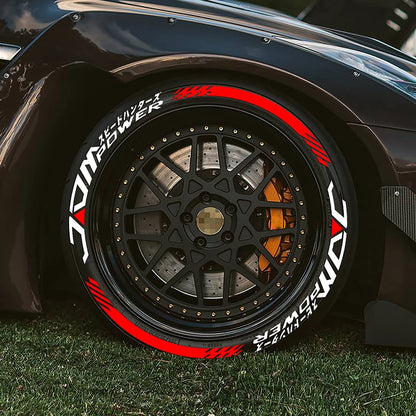 Permanent JDM Tire Letter Stickers White Rubber Tire Decals Universal Fit Car Wheel Sidewall Sticker DIY Racing Drift Style