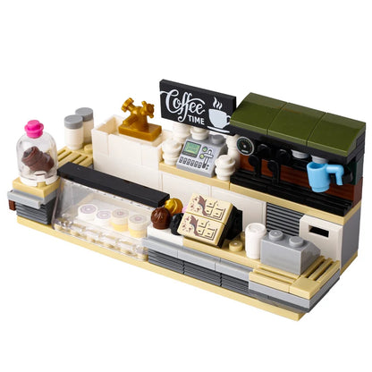 MOC City Supermarket Shop Store Building Blocks Street View Drink Food Vegetable Food Accessories Dessert Blocks Printed Bricks
