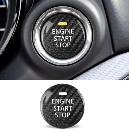 For Mazda 3 6 CX-3 CX-5 CX-9 MX-5 Miata Real Carbon Fiber Car Keyless Engine Start Stop Push Button Cover Sticker Accessories