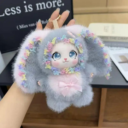 2026 Popular Big Ear Rabbit Plush Keychain Cute Bunny Doll Backpack Pendant Decor Ornament
