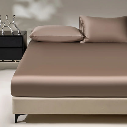 1PC Mulberry Silk Fitted Sheet Natural Silk Bed Sheet Queen King Size Bed Cover Customized Size Luxury High-End Silk Bedding
