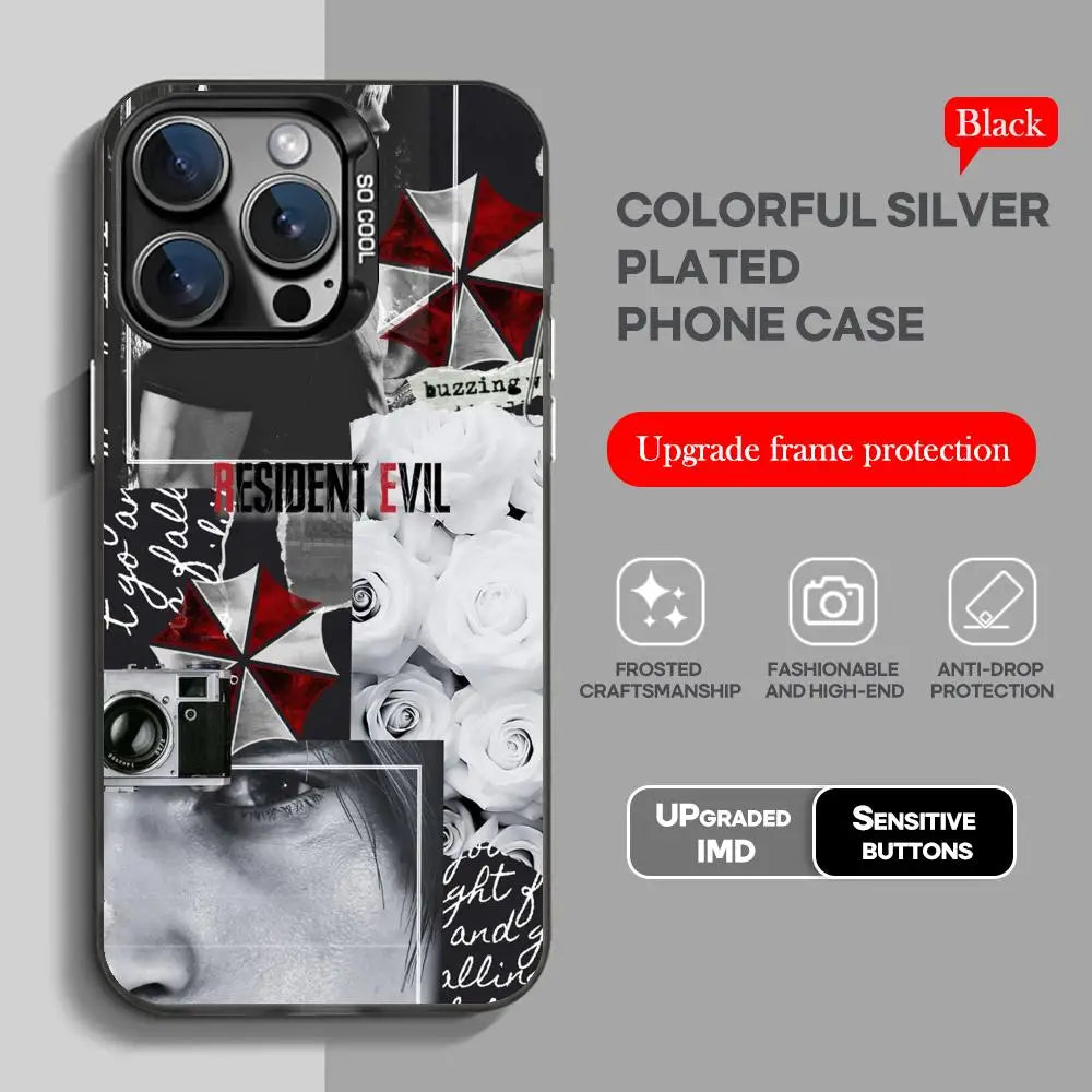 new game Resident Evil Requiem Phone Case black IMD Colorful Silver Suitable case for iPhone 17 16 e 15 14 13 12 11 Pro Max