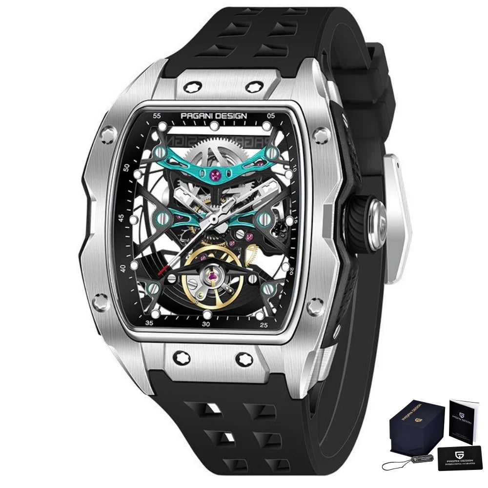 PAGANI DESIGN 42MM Hollow Skeleton Men Mechanical Watches Luxury Sapphire Glass Automatic Watch 50M Waterproof Watch For Men