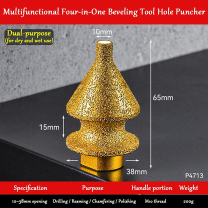 4in1 Brazing Edge Trimming Diamond Chamfering Machine Angle Grinder Ceramic Tile Marble Hole Drilling Diamond Chamfering Machine