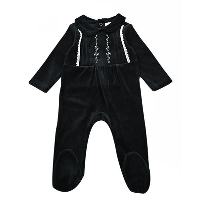 Family Matching New Shabbos Velour Kids Clothing Teen Set Girl Dress Boys Top Baby Overall Rompers Flowers Embroidery and Ribbon
