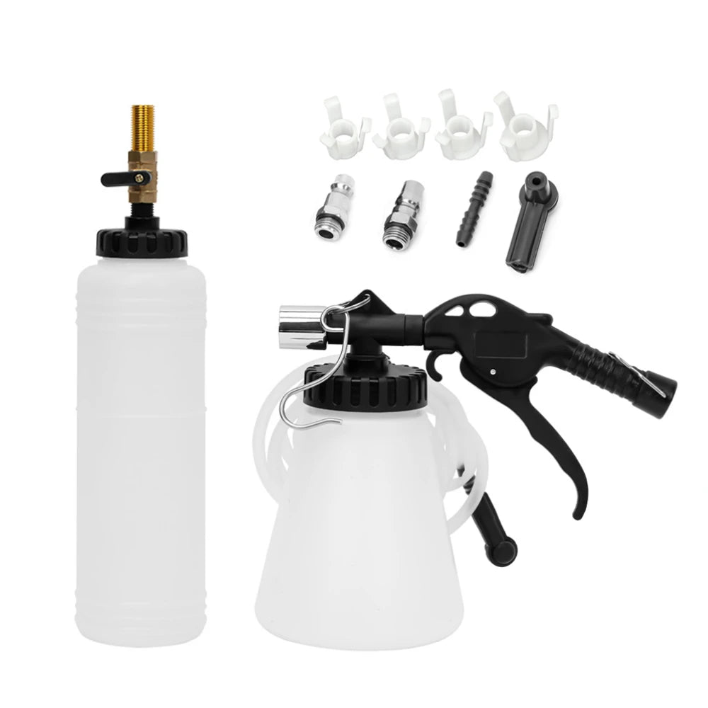 2026 NEW Pneumatic Brake Fluid Bleeder Tool Kit with Extractor and Refill Bottle 1L Vacuum Brake Oil Change Set with Adapters