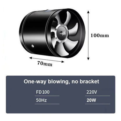4''6''8''  Pipe Exhaust Fan Air Ventilator Metal Pipe Ventilation Exhaust Fan Mini Extractor Bathroom Toilet Wall Fan Duct Fan