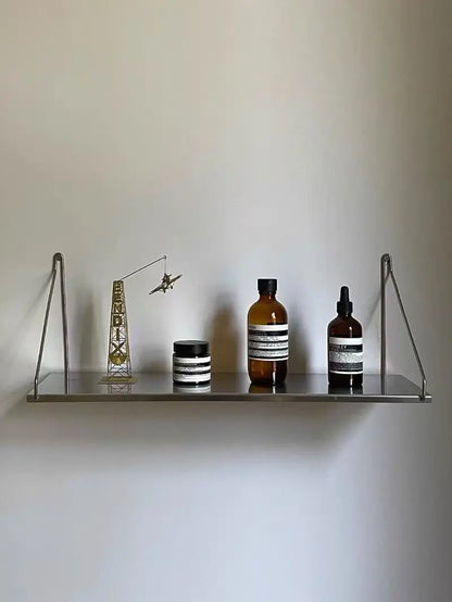 Stainless Steel Floating Wall Shelf Metal Wall Mounted Bookshelf Minimalist Display Storage Rack 40/60/80CM Wall Organizer