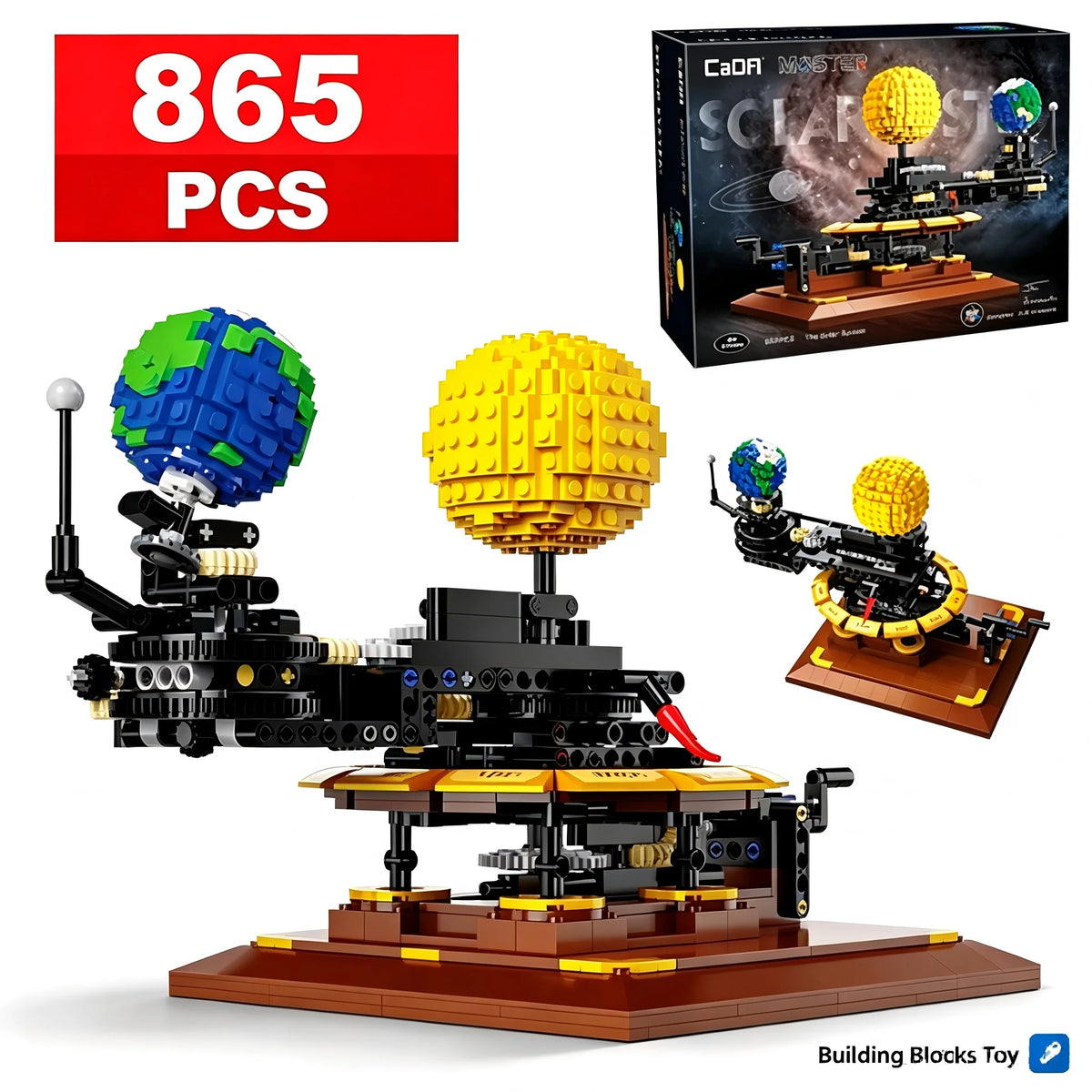 865 Pcs Cada MOC City Solar System Earth and Sun Clock Building Blocks Science Experiment Education Bricks Toys Boys Gifts