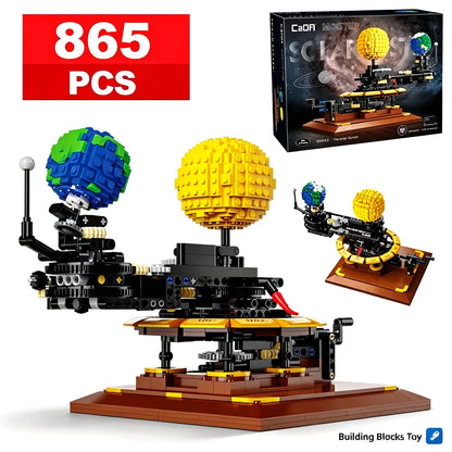 865 Pcs Cada MOC City Solar System Earth and Sun Clock Building Blocks Science Experiment Education Bricks Toys Boys Gifts