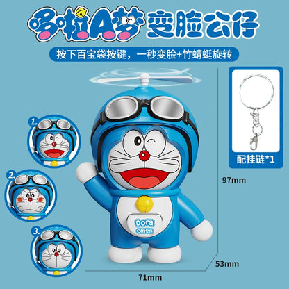 New Cartoon Doraemon Face Changing Toy Pendant Keychain Accessories Unzipping Jewelry Students Keychain Pendant Gift Toys