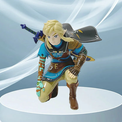 Anime 12cm Legend Of Zelda Link Kingdom Of Tears Squatting Position Figure Statue Game Pvc Handheld Models Toy Ornaments Gifts