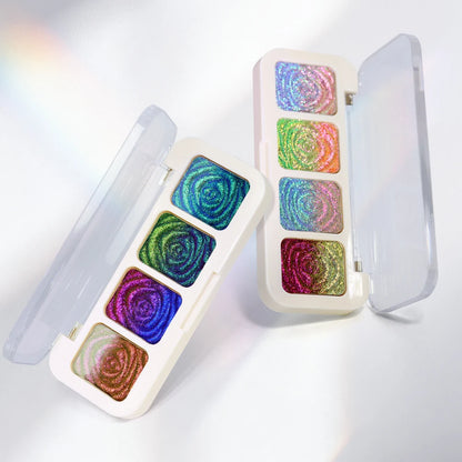 SHEEN EFFECT Cosmetics Multi-Chrome Chameleon Shift Eyeshadow Palette - Sheen Effect, Duochrome Metallic Glitter, Assorted Plast