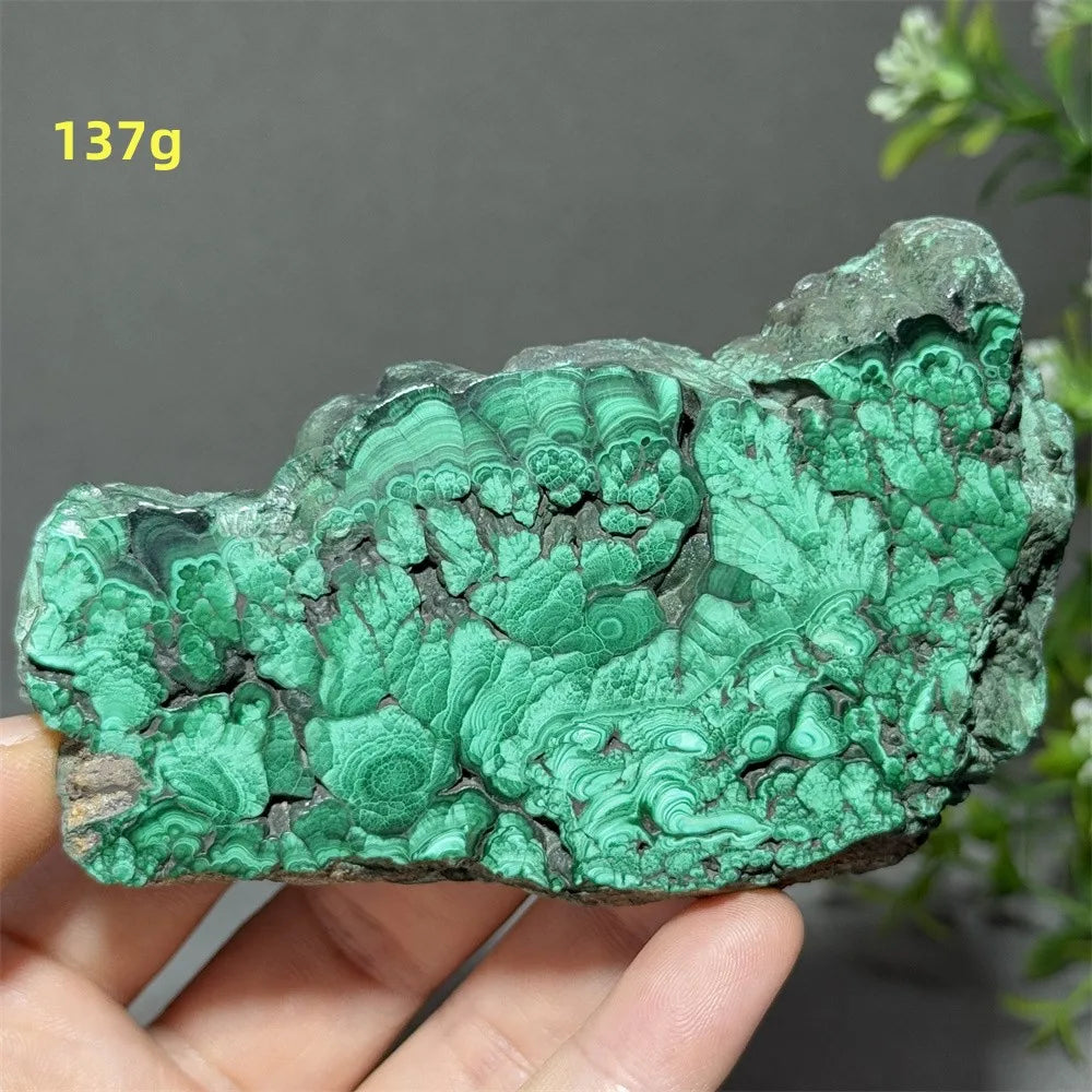 Natural High-Quality And Beautiful Malachite Slate Mineral Raw Stone Therapy Meditation Prayer Energy Home Decoration+Bracket