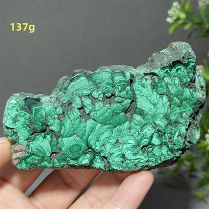 Natural High-Quality And Beautiful Malachite Slate Mineral Raw Stone Therapy Meditation Prayer Energy Home Decoration+Bracket