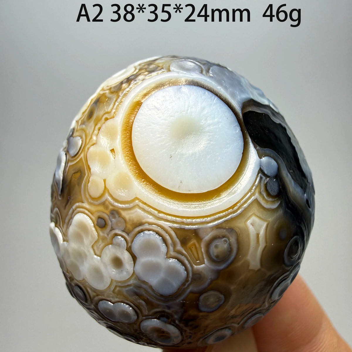 Natural Sardonyx Agate Alxa Gobi Eye Mineral Specimen Energy Crystal Chakra Reiki Healing Stone for Garden Home Decor  A4-2-24