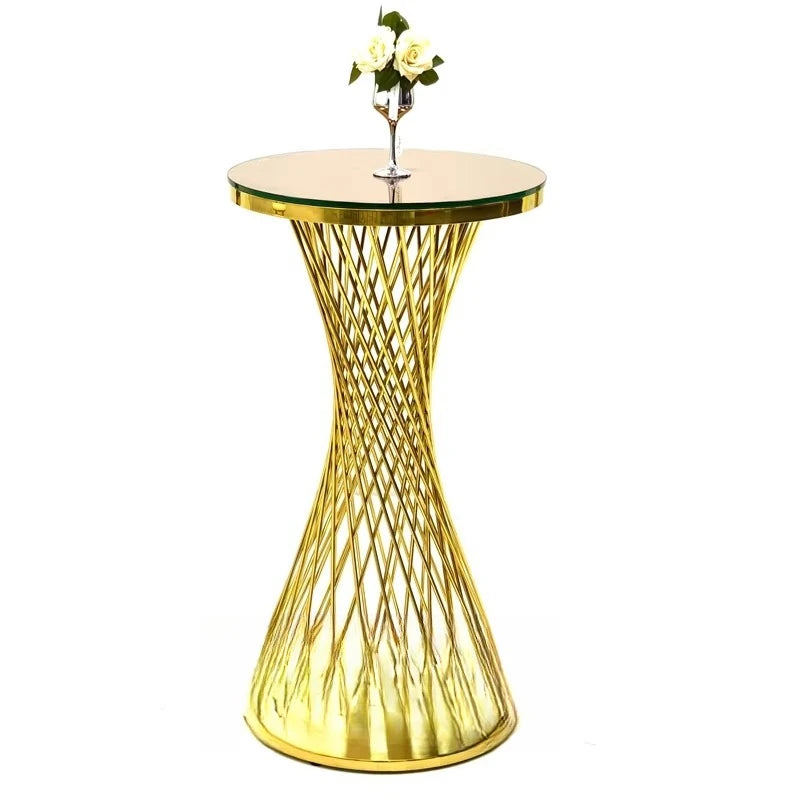Modern Stainless Steel Cake Bar Table Round Wedding Event Party Table for Outdoor/Hotel Use Wholesale