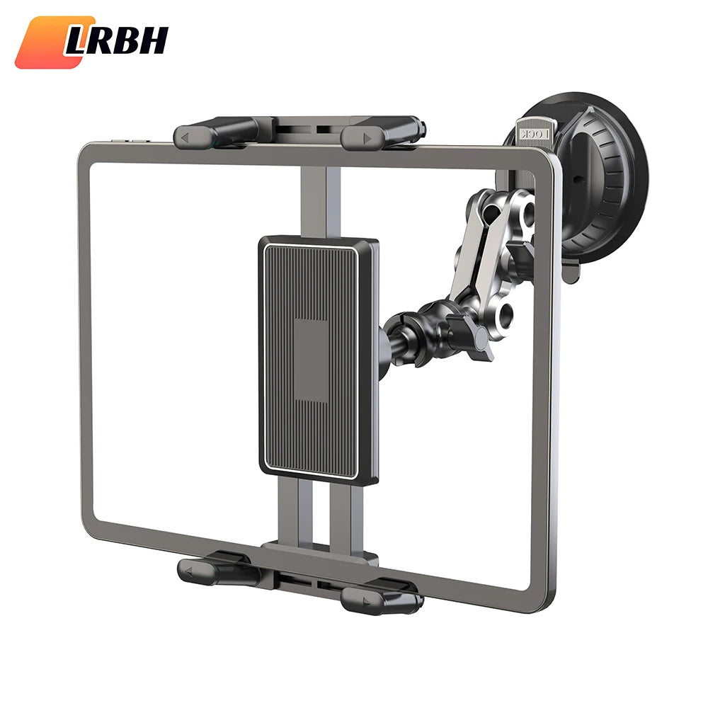 Aluminum Alloy Universal Car Mount, Adjustable Magic Arm for Video Recording and Vlog Shooting, for 4"-15" Phones and Tablet Pads