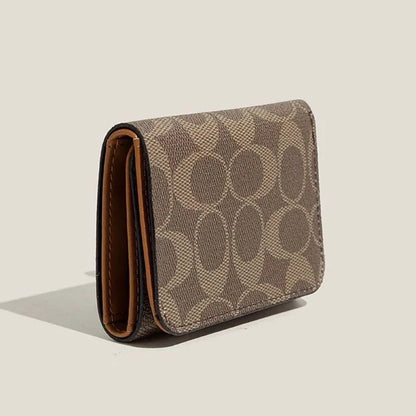 High quality three fold short wallet with PU leather buckle coin wallet, fashionable high-end men's and women's wallet