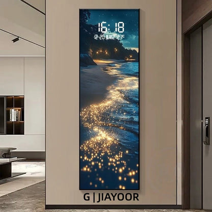 Modern Electronic Clock LED Wall Lamp for Living Room Entrance Corridor Study Hotel Plane Painting Home Decorations Mural Light