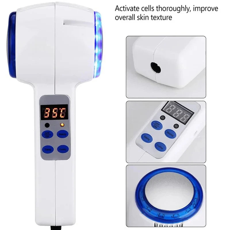 Hot and Cold Hammer Face Massager with Blue Light Therapy Skin Tightening Lifting Anti-Wrinkle Beauty Device