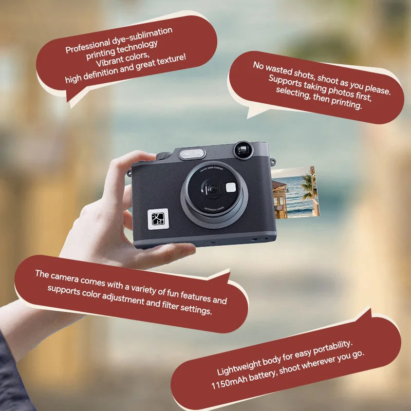 HPRT Z3 Hybrid Instant Camera Bluetooth Photo Printer 2.8" LCD Dye-Sublimation Retro Aesthetic Journaling Gift for Girls