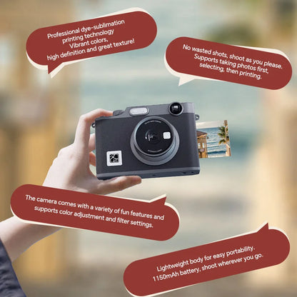 HPRT Z3 Hybrid Instant Camera Bluetooth Photo Printer 2.8" LCD Dye-Sublimation Retro Aesthetic Journaling Gift for Girls