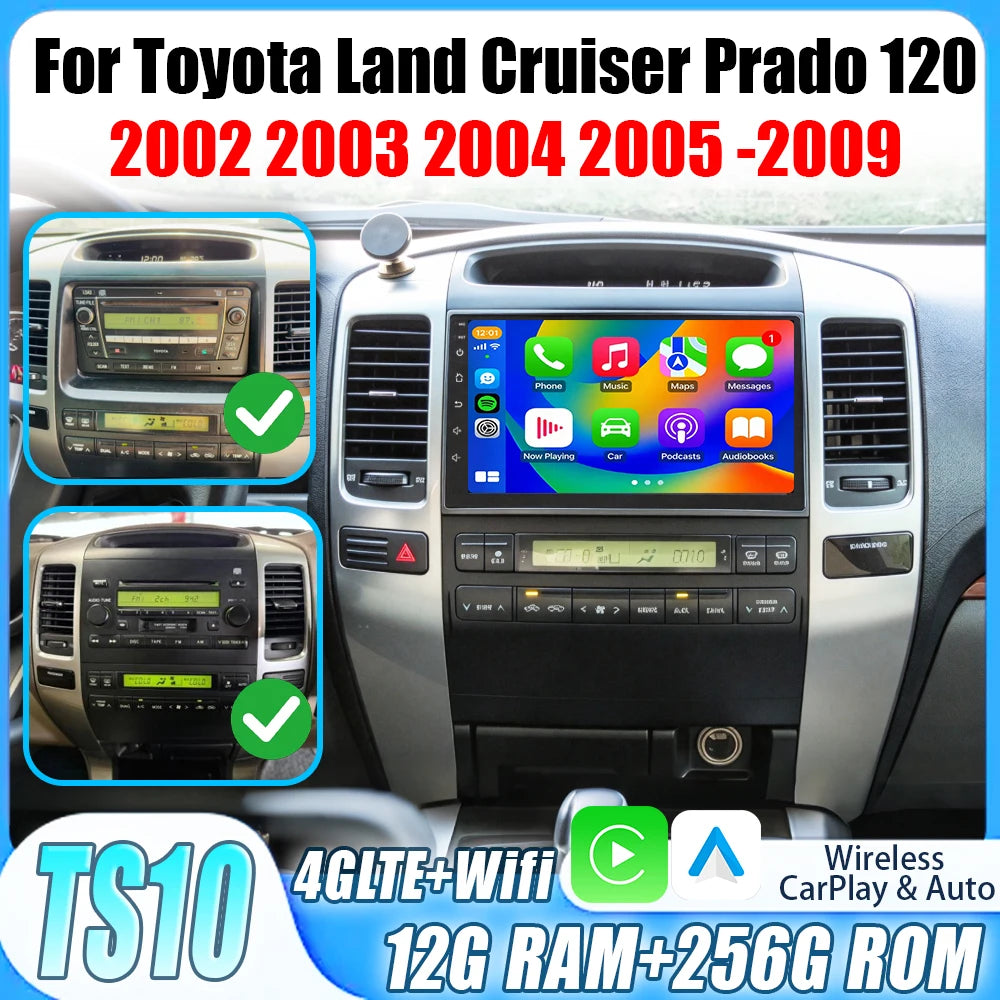 2 Din Android Autoraido For Toyota Land Cruiser Prado 120 3 III For Lexus GX470 GX 470 J120 2002 - 2009 Car Radio Touch Screen