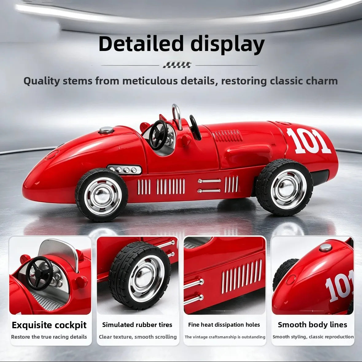 1/36 Retro F2 Racing Car Diecast Alloy Model, Pull Back Toy Car, Drop Resistant Mini Car Ornament, Collectible Gift for Boys