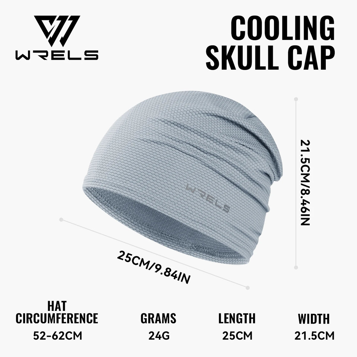 WRELS Skull Cap Helmet Liner Cooling 3D Mesh Breathable Quick Dry Sweat Wicking Cycling Hat UPF 50+ Sunscreen 24g Running Beanie
