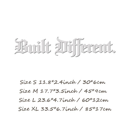 Built Different Vinyl Decal, Stylish Personality Waterproof Decal for JDM Sport Car Auto Window Decor