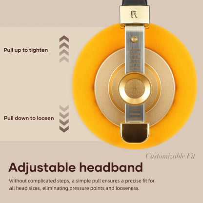 Hellodigi G40 Retro Headphone 40mm Drive Unit Open-ear Stereo Headset with MMCX Detachable Cable Stainless Adjustable Headband