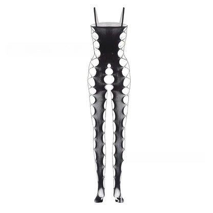 Toucheart Sexy Jumpsuit, One-piece Stockings, Women Crotchless Suspenders, Hollow See-through Temptation One-piece Mesh Clothing