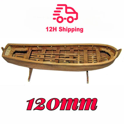 1/50 Lifeboat Solid Wood Sailboat Assembly Kit 120MM Mini Wooden Boat Model Kit J004 Full Wood Structure