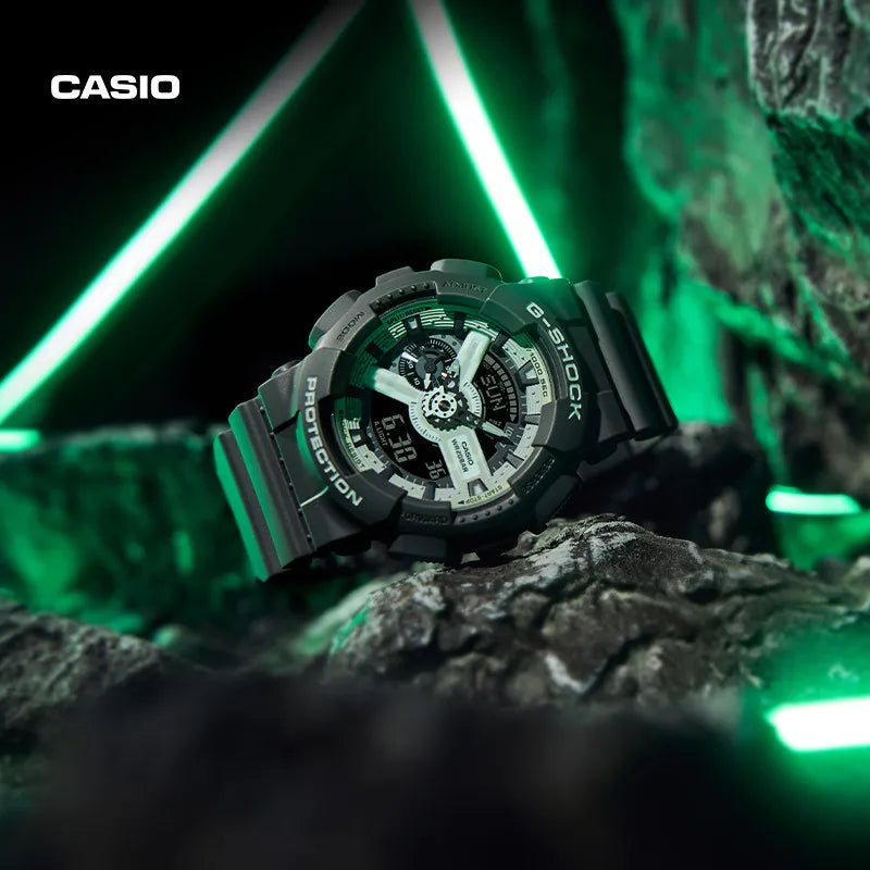 Casio G-SHOCK Night Glow Series Men's Watch with Gray Case, Shock Resistant